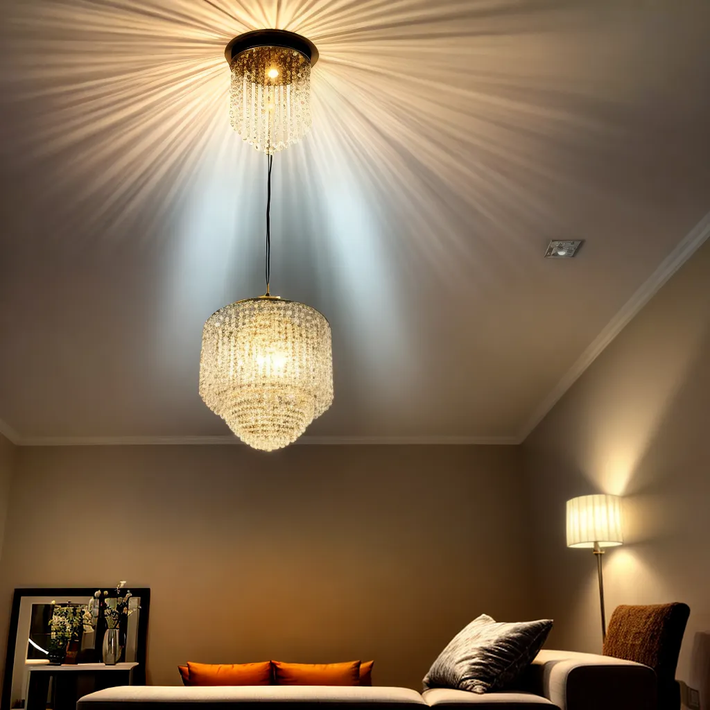 sala decorada lustre elegante