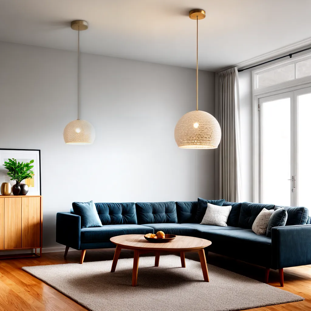 sala decorada pendente focal point