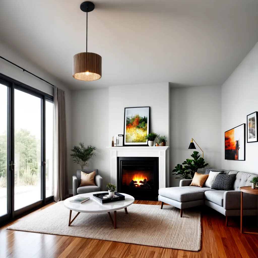 sala decorada pendentes focal point