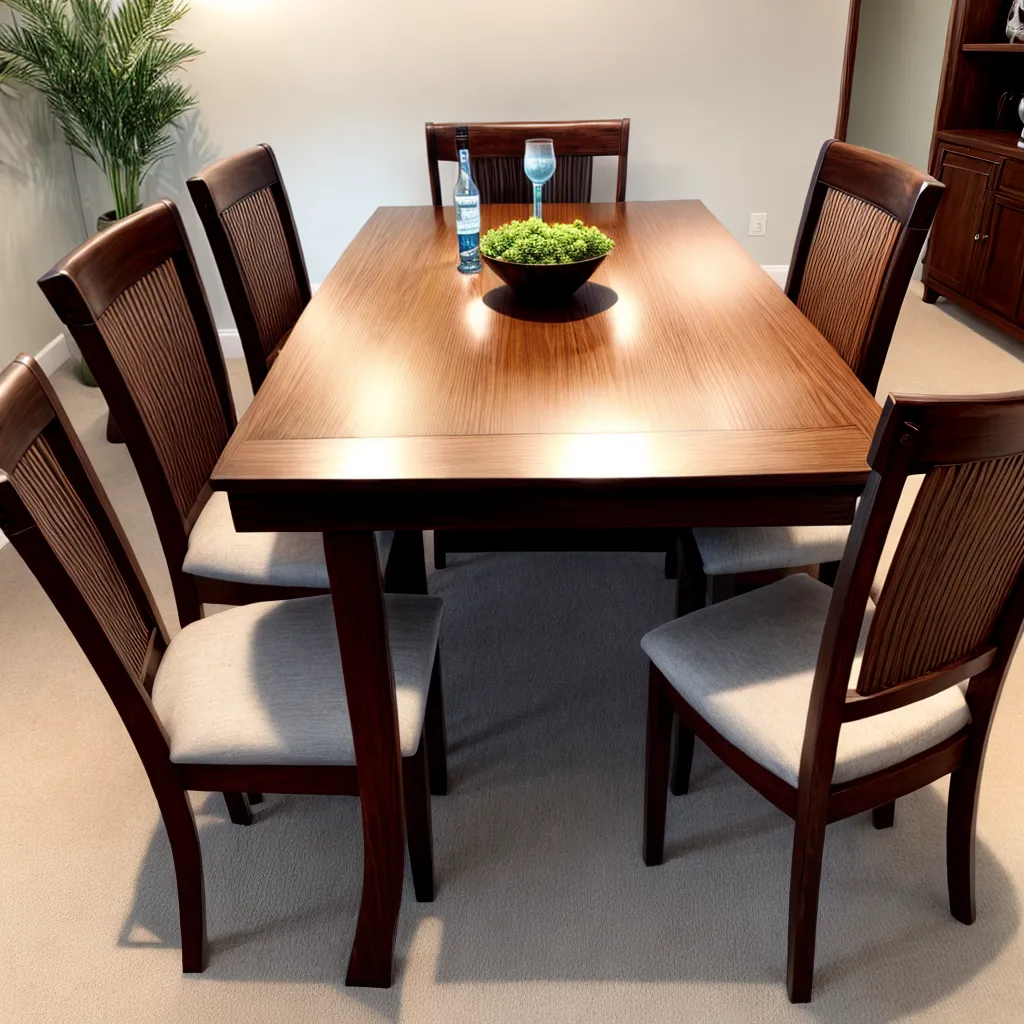 mesa jantar madeira elegante flores