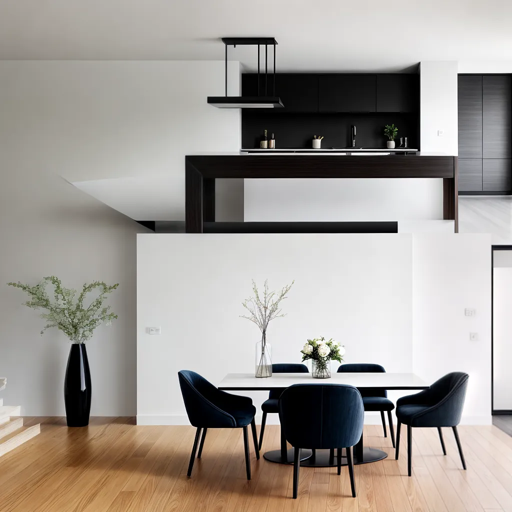 mesa jantar moderna arranjo floral