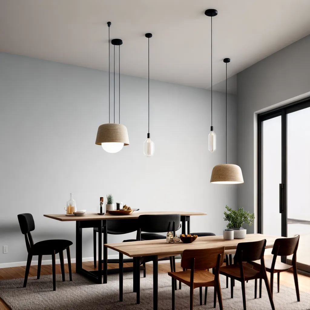 mesa jantar moderna luz ambiente