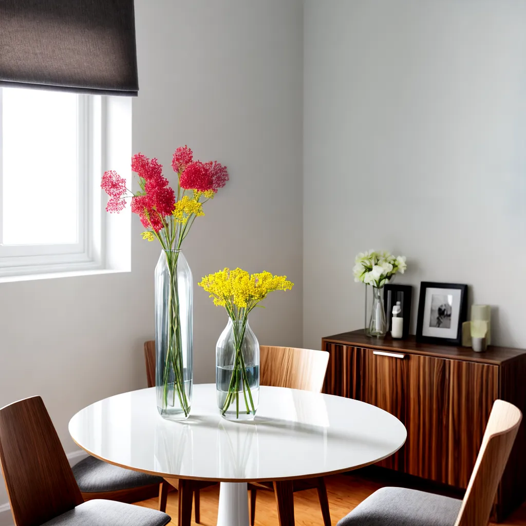 mesa jantar moderna flores coloridas