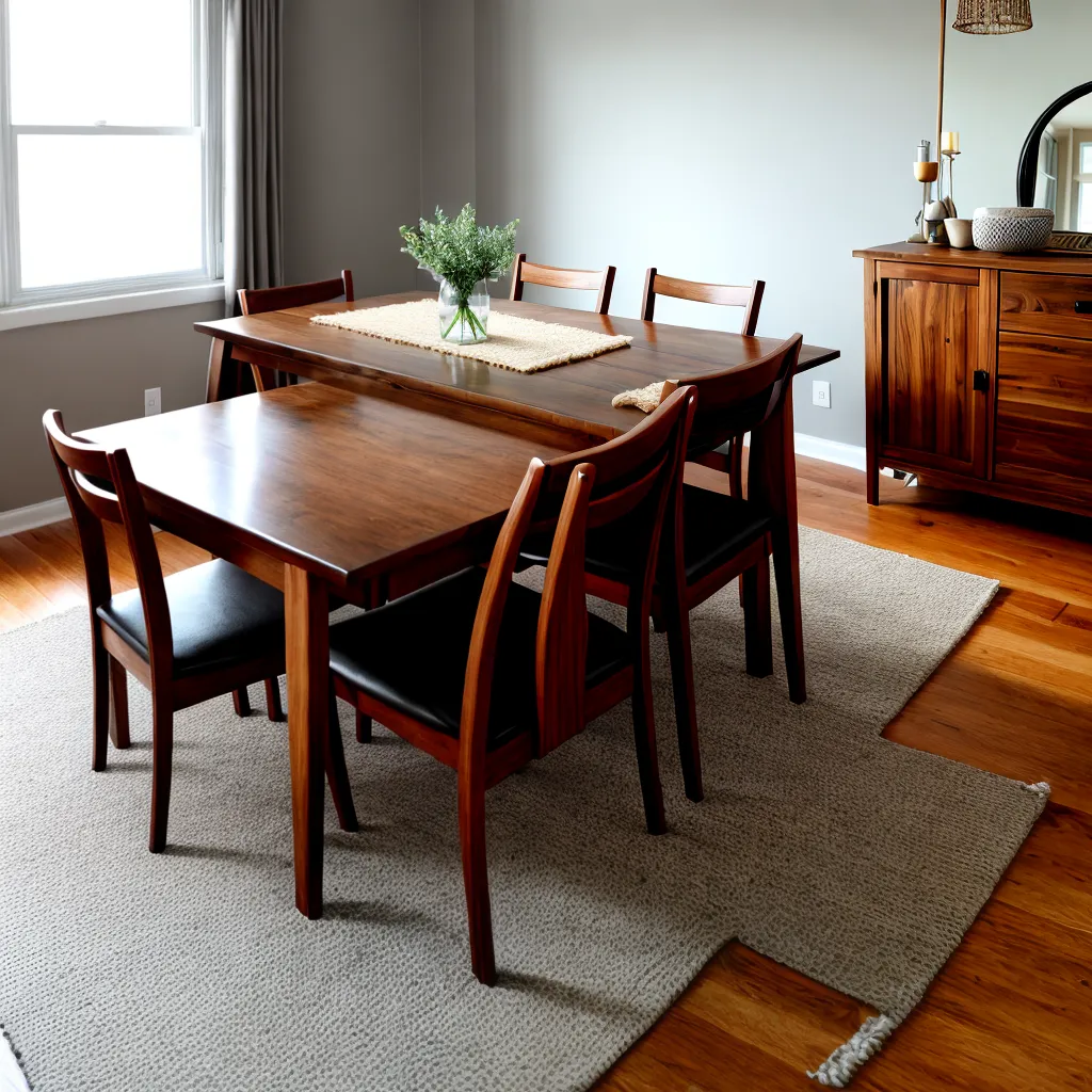 sala jantar acochegante mesa rug