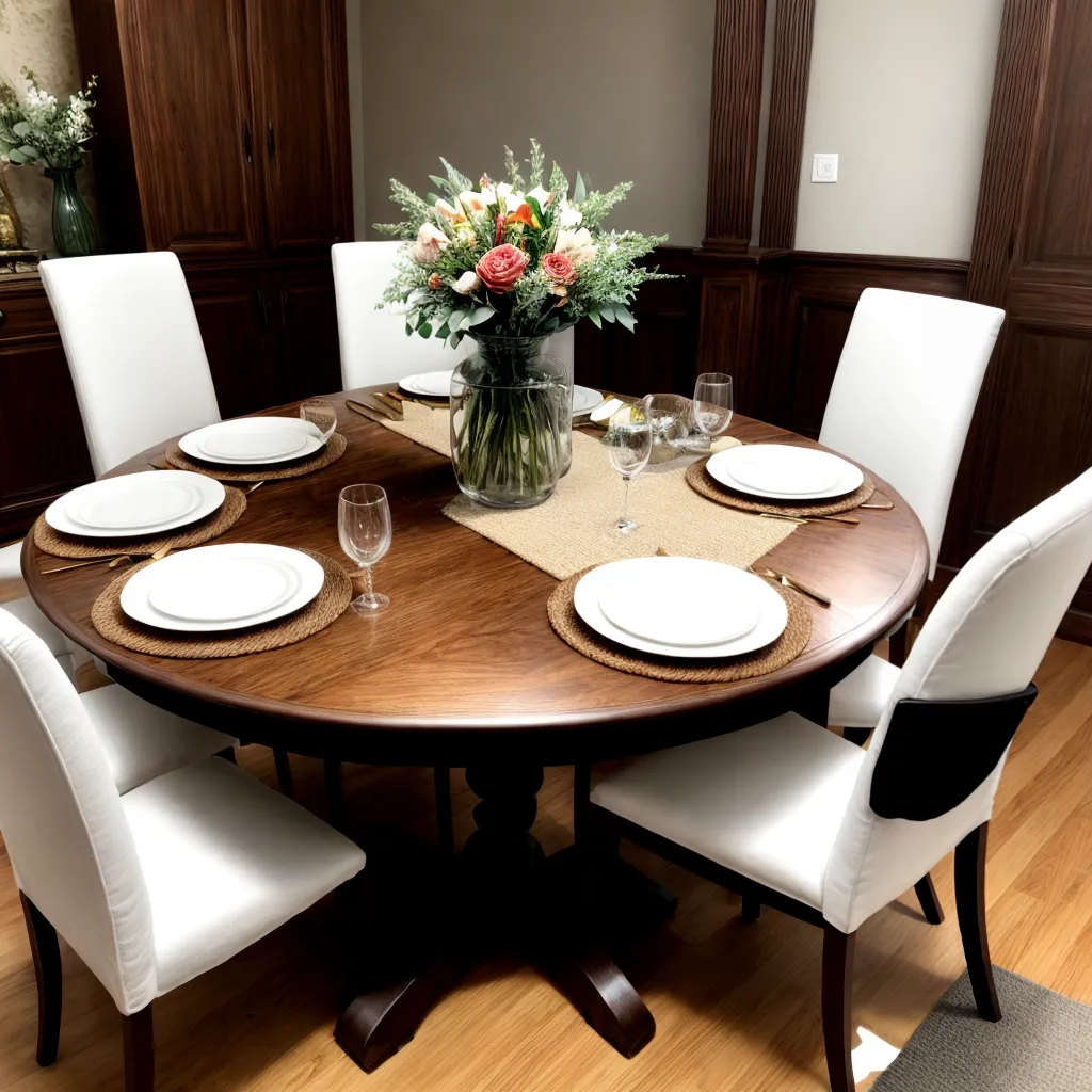 mesa jantar decorada flores cadeiras
