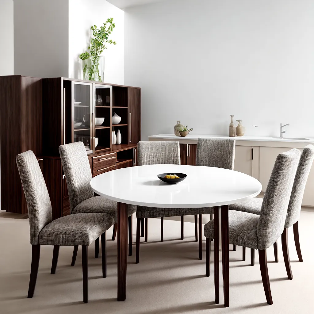 mesa jantar madeira escura cadeiras modernas 2