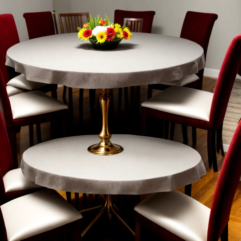 mesa jantar circular decorada flores