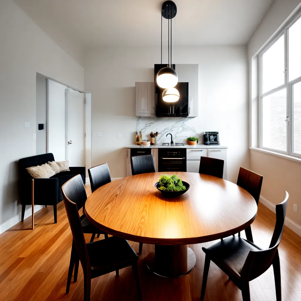 mesa jantar moderna luz pendente