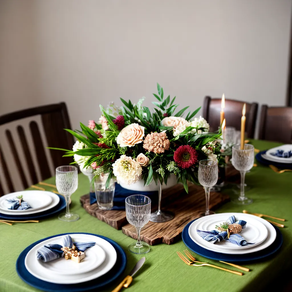 mesa jantar decorada flores velas 2