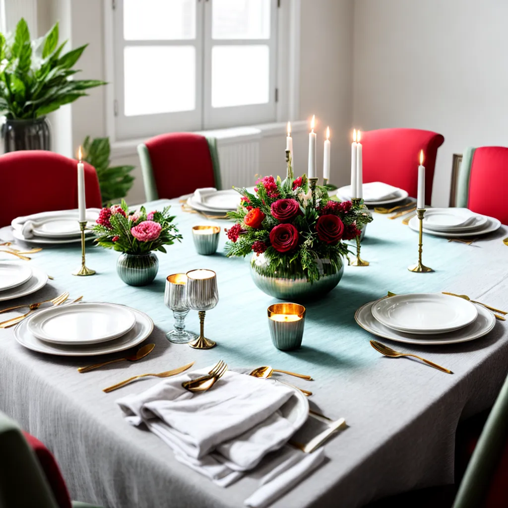 mesa jantar decorada flores velas 3