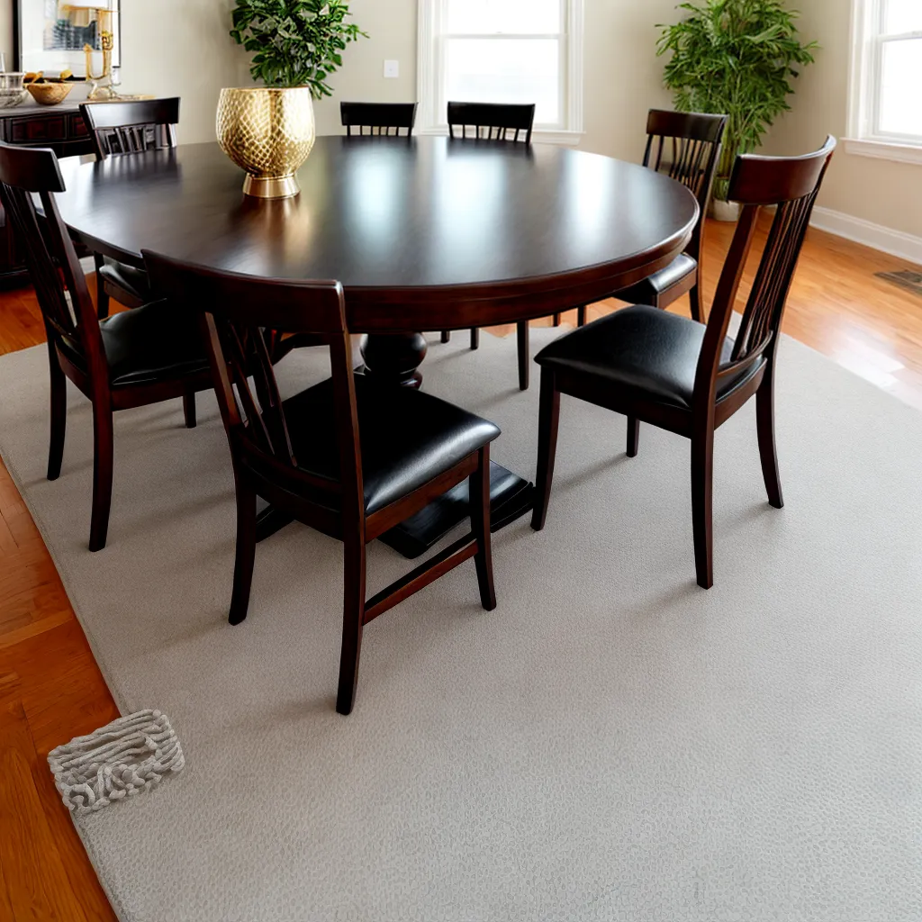 mesa jantar elegante cadeiras rugs