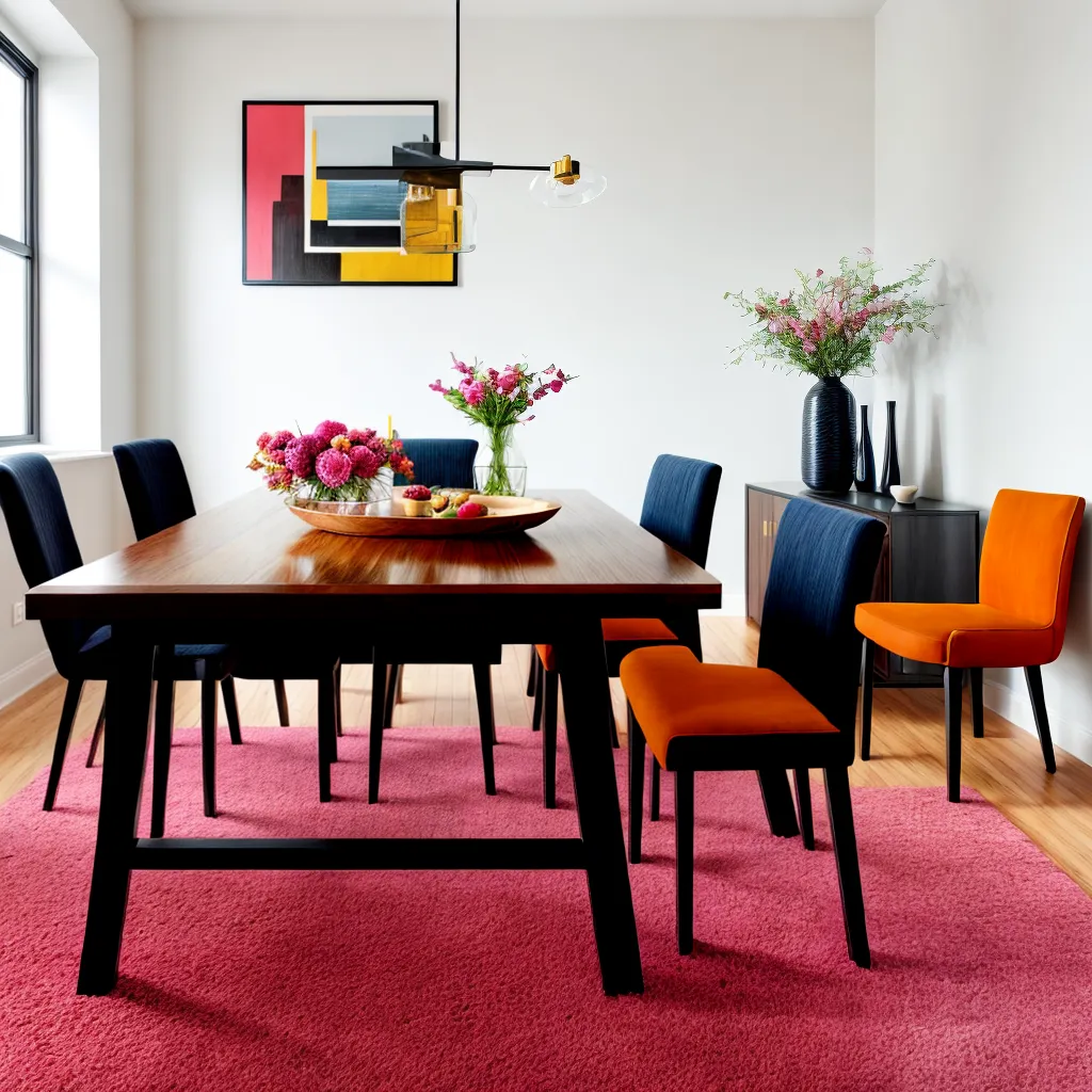 sala jantar mesa moderna cadeiras rugs