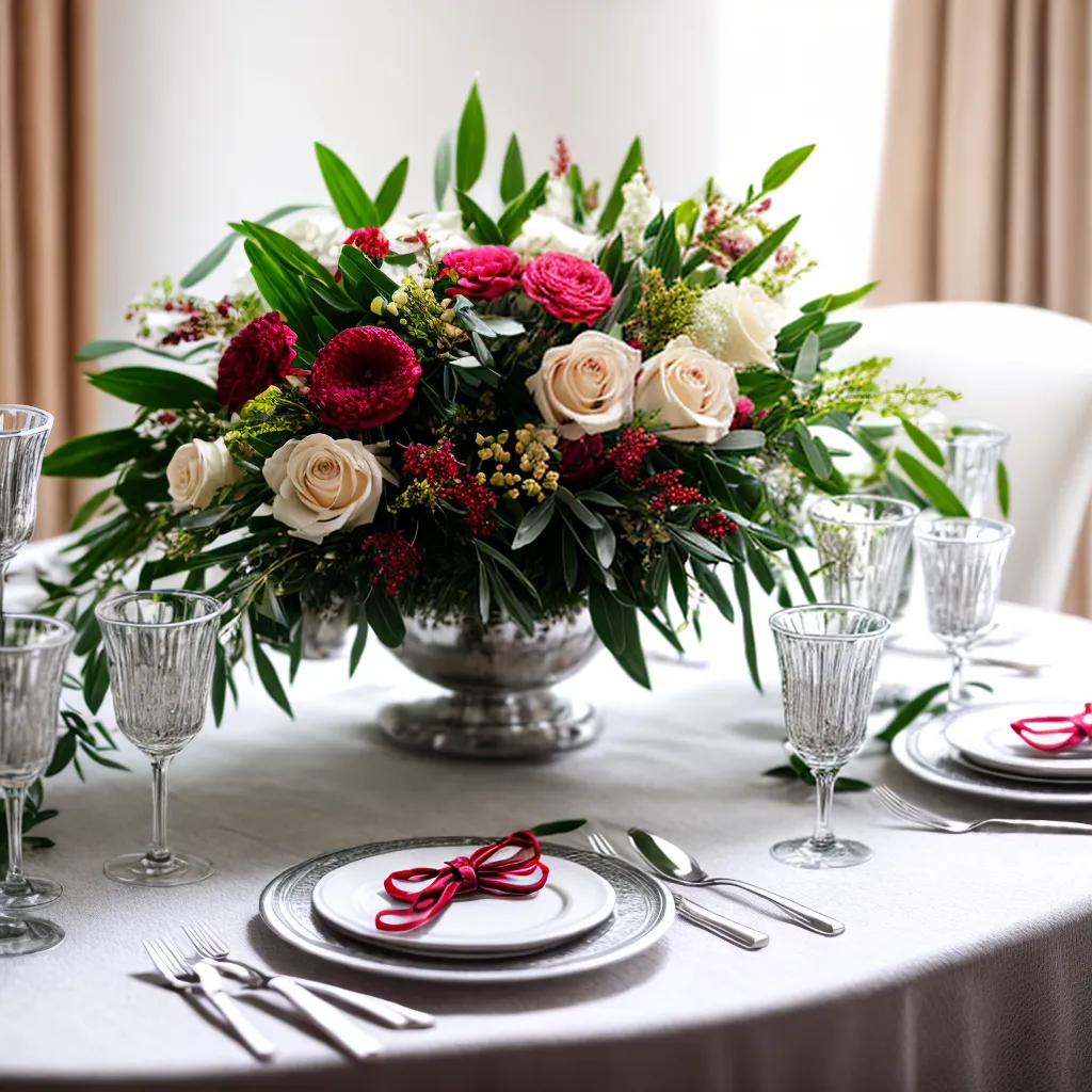 mesa especial decorada flores cristais