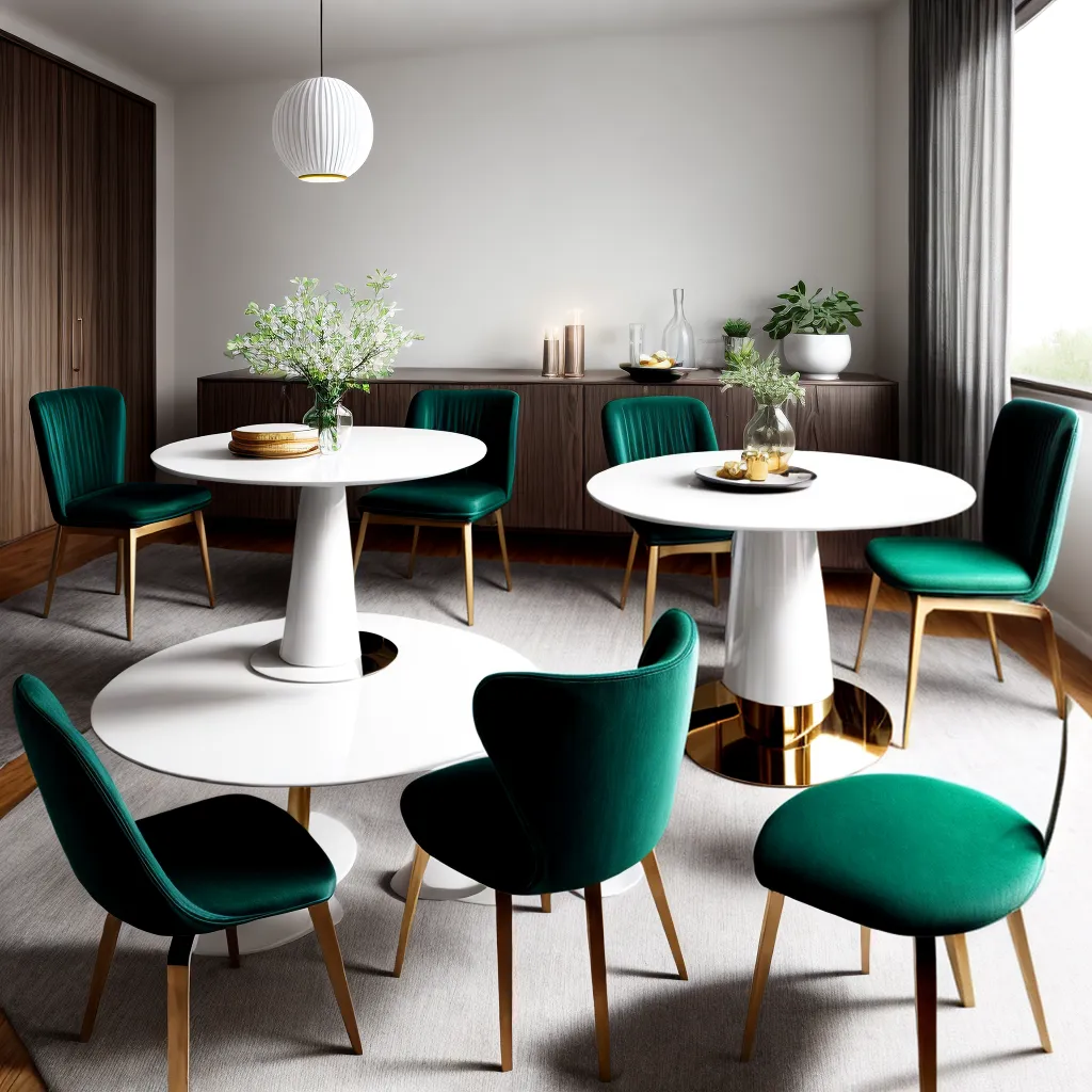 mesa jantar moderna cadeiras verde esmeralda