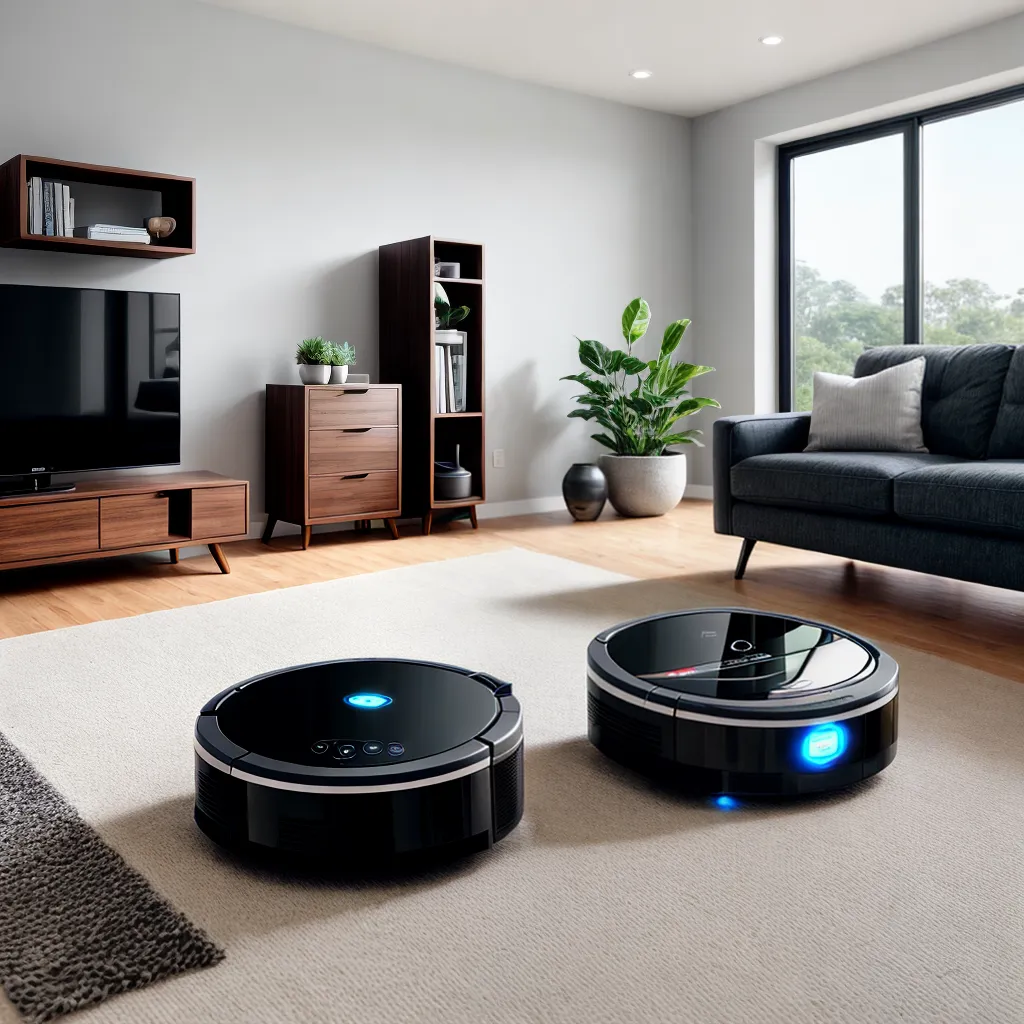 robo aspirador futurista limpeza eficiente