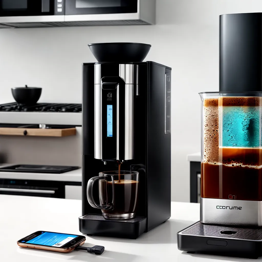 cafeteira moderna touchscreen app cafe