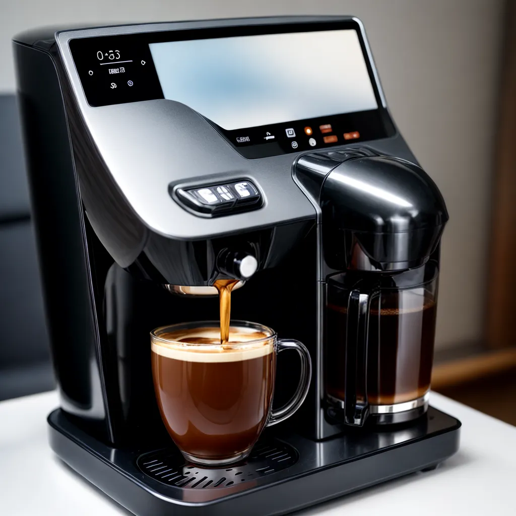 cafeteira moderna touchscreen opcoes cafe