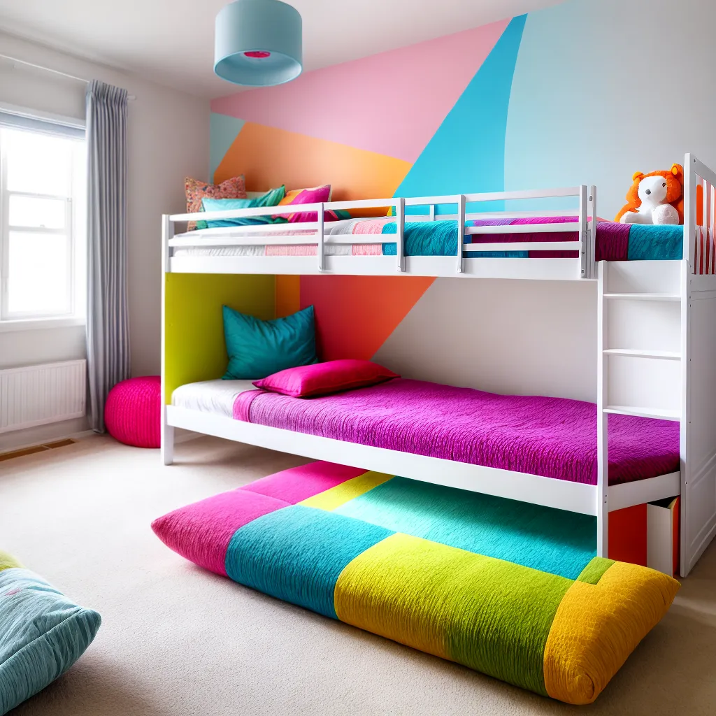 quarto infantil colorido beliche leitura