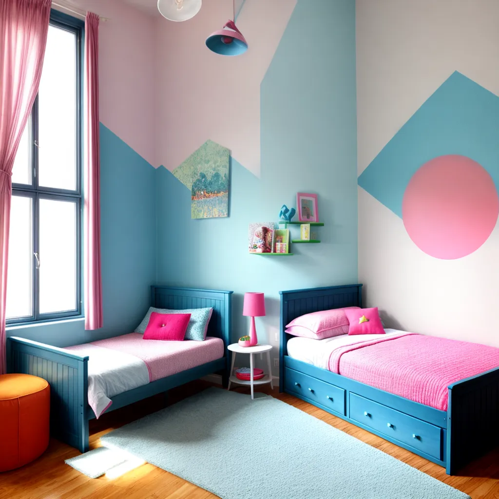 quarto infantil colorido cama trundle