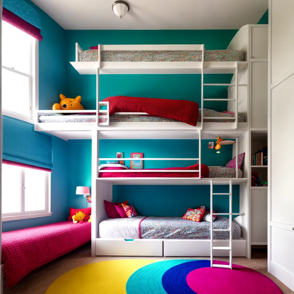 quarto infantil colorido beliche trundle 1