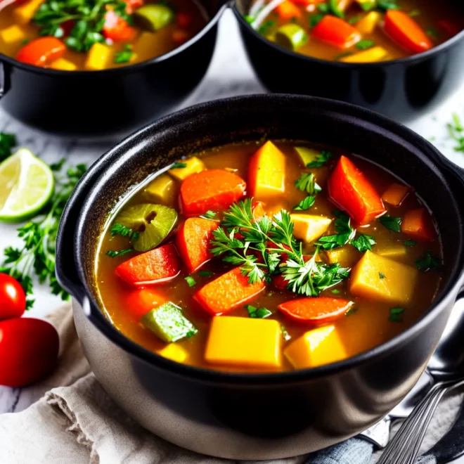 sopa caseira panela vidro legumes