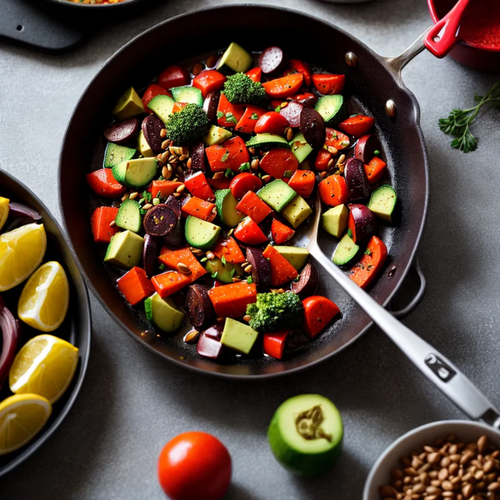 frigideira antiaderente vermelha legumes salteados frigideira antiaderente vermelha legumes salteados