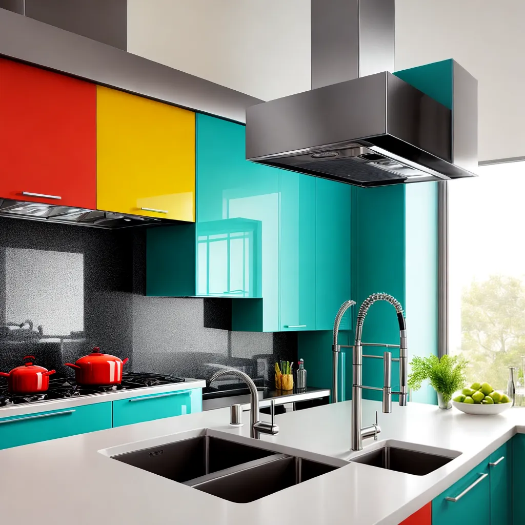 cozinha moderna bancada panelas coloridas cozinha moderna bancada panelas coloridas