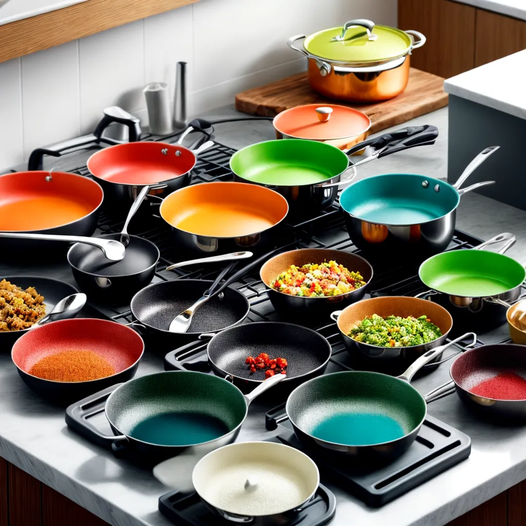 panelas coloridas arrumadas cozinha panelas coloridas arrumadas cozinha