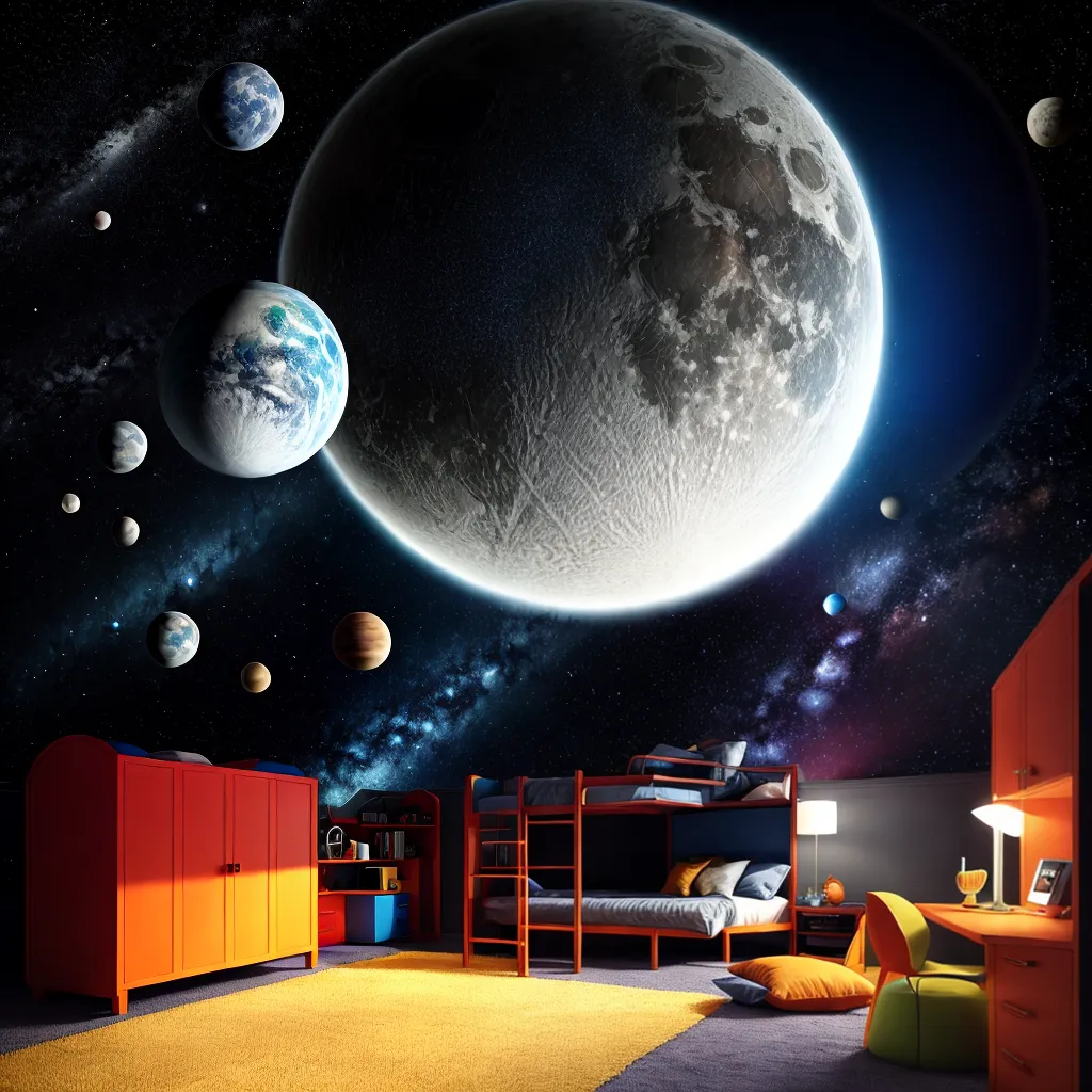 quarto infantil espaco navio foguete