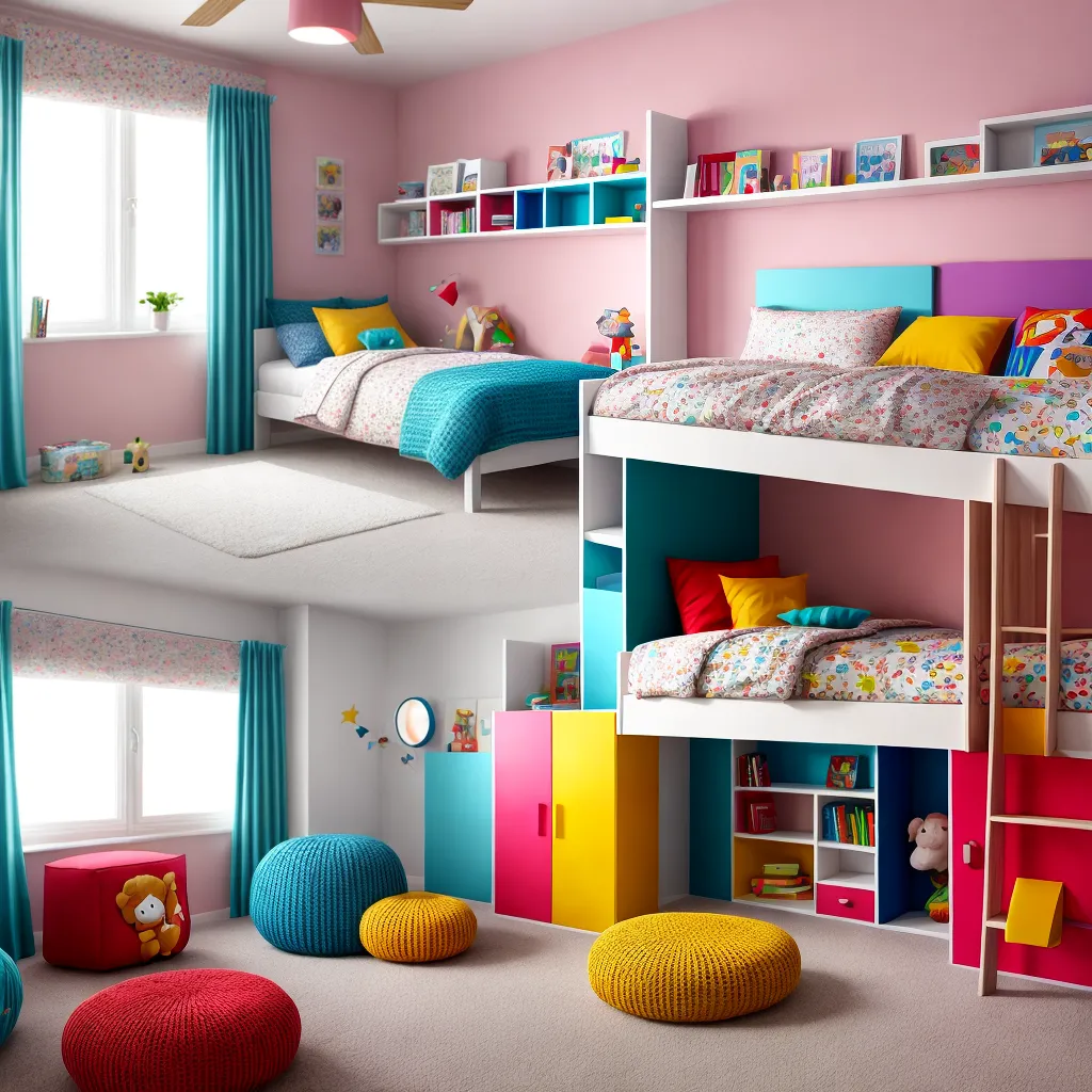 quarto infantil colorido cama brinquedos 1