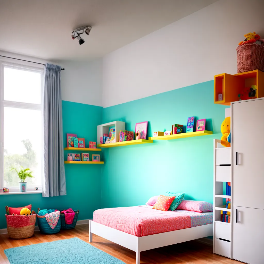 quarto infantil colorido cama brinquedos 2