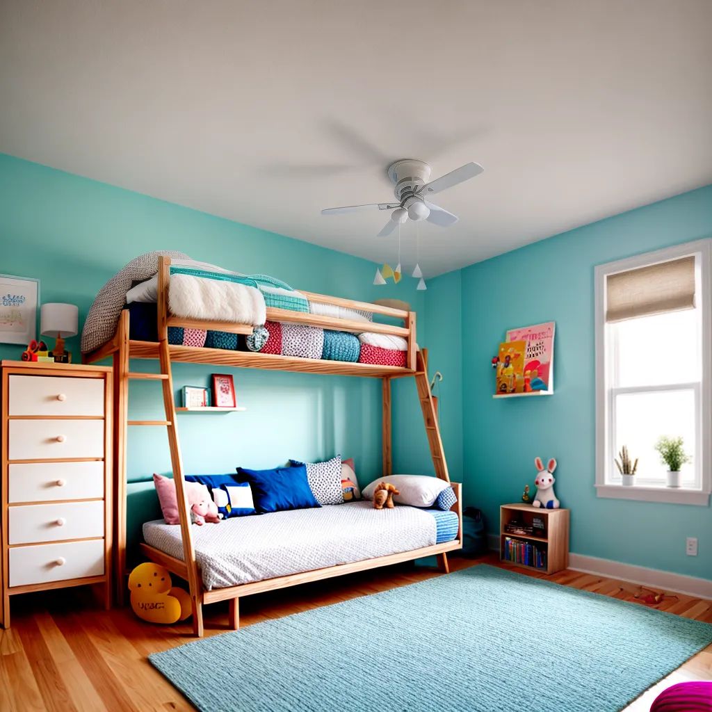 quarto infantil colorido camas brinquedos