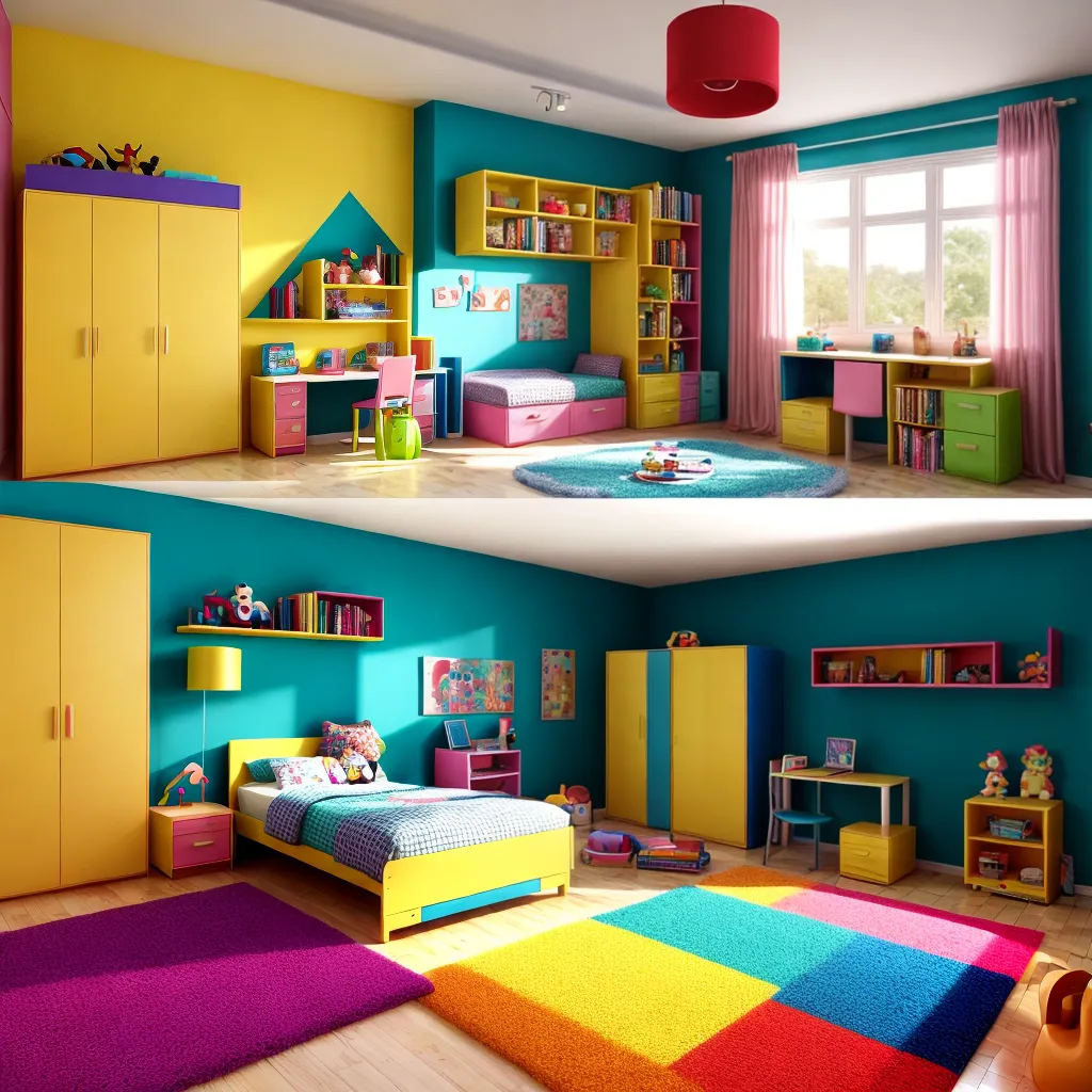 quarto infantil colorido fofo