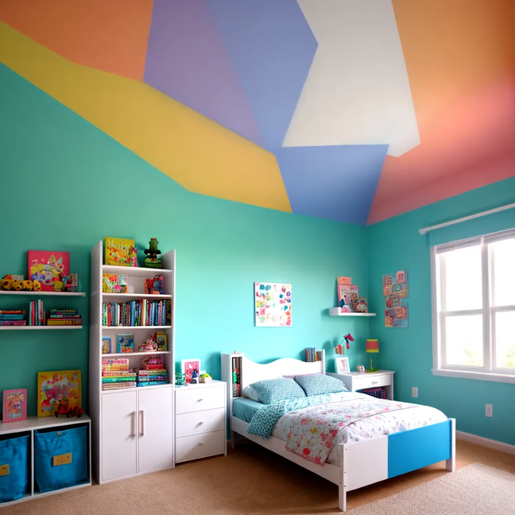 quarto infantil colorido livros brinquedos