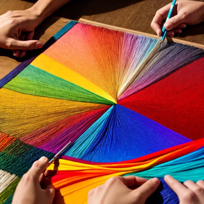 tecido artesanal tecido colorido artista