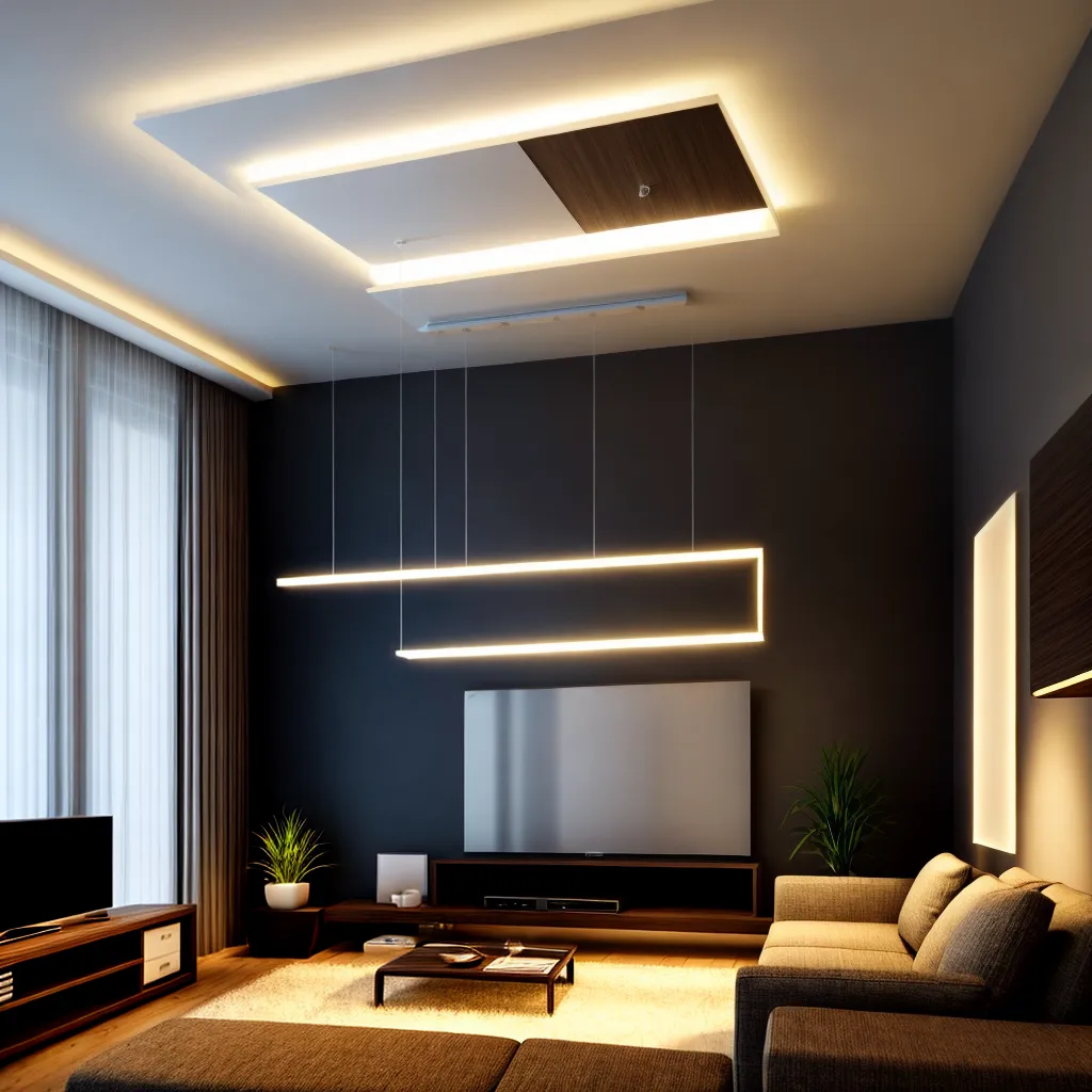 sala iluminada led perfil