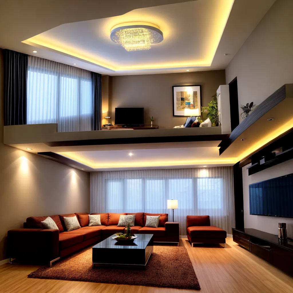 sala iluminada led ambiente acolhedor