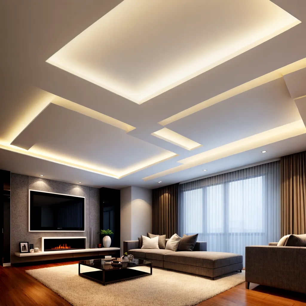 sala estar acolhedora luz led