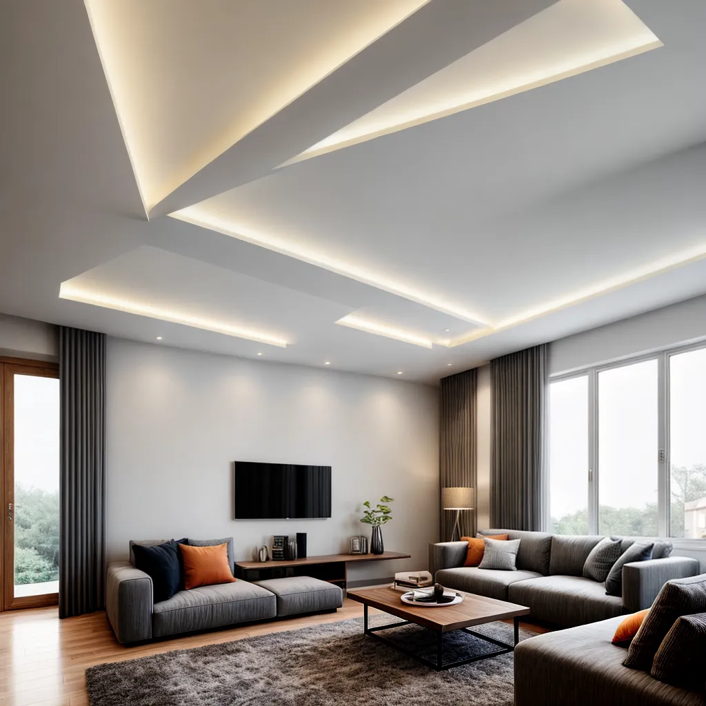 sala estar ambiente led elegante