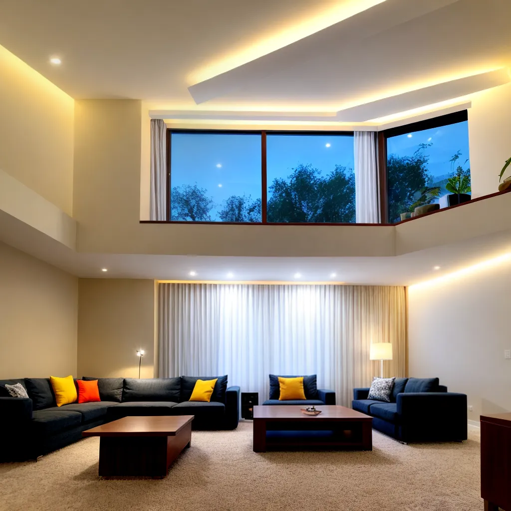 sala iluminada led sofa arte