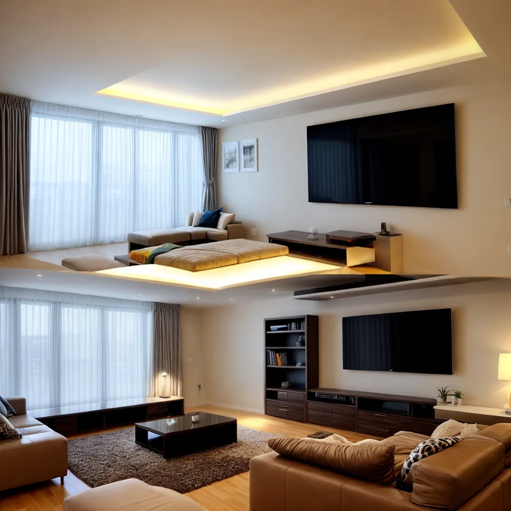 sala estar luz led acolhedora
