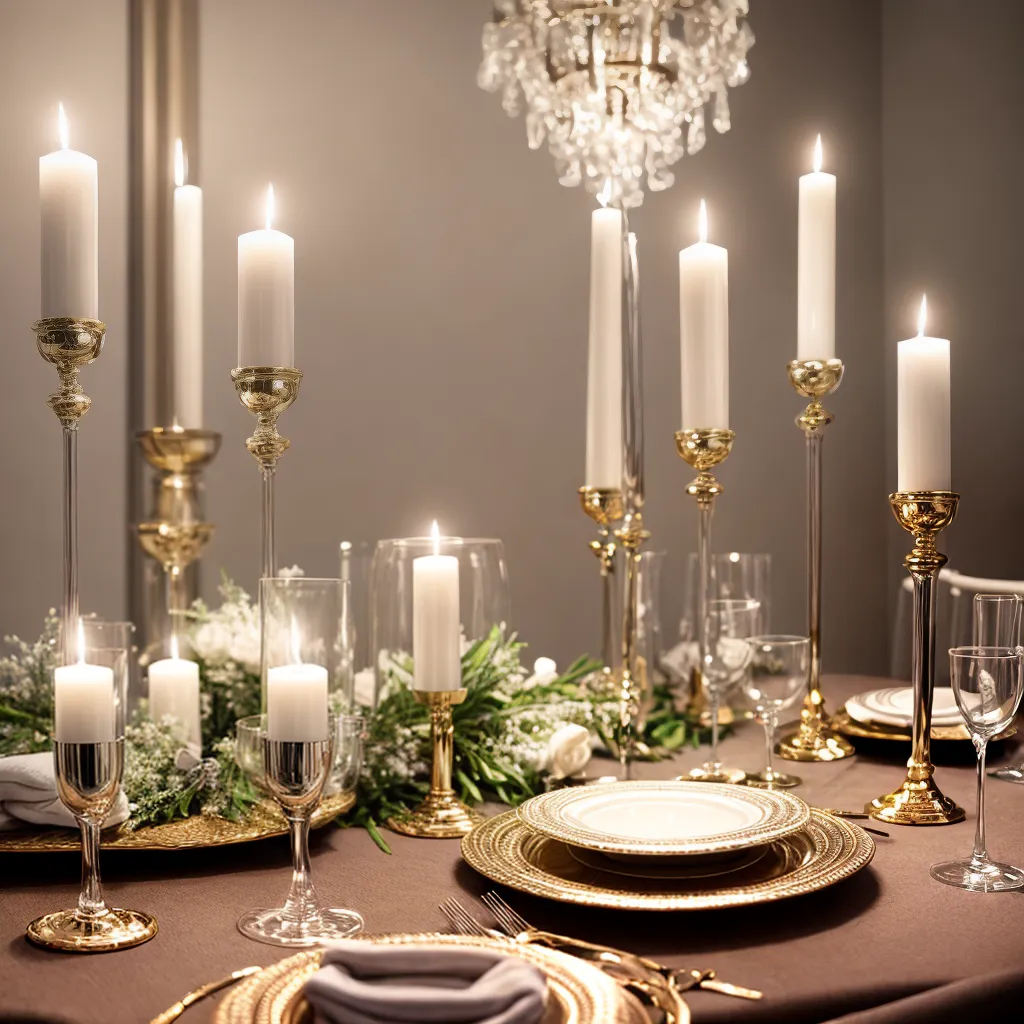 mesa jantar centro elegante velas