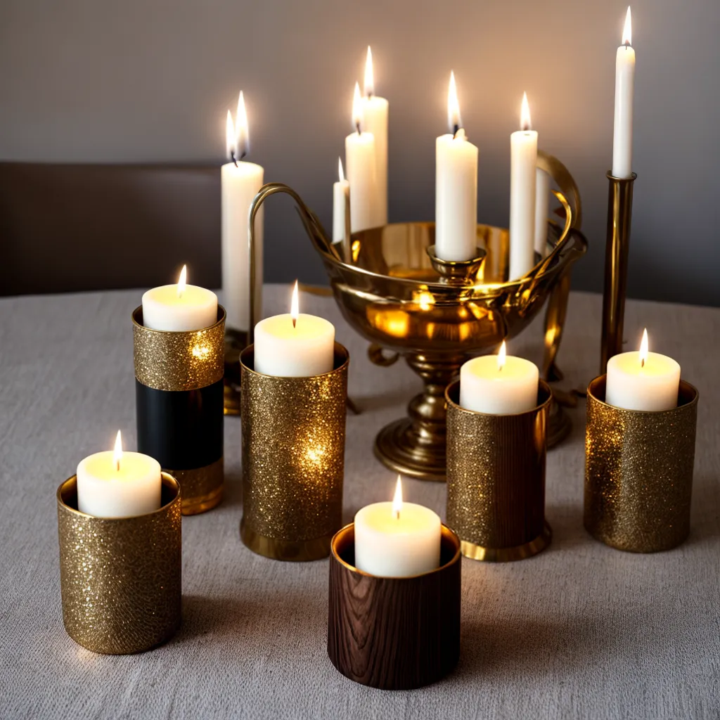 mesa arranjo velas variedades