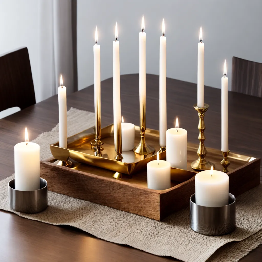 mesa candlesticks variedade estilos