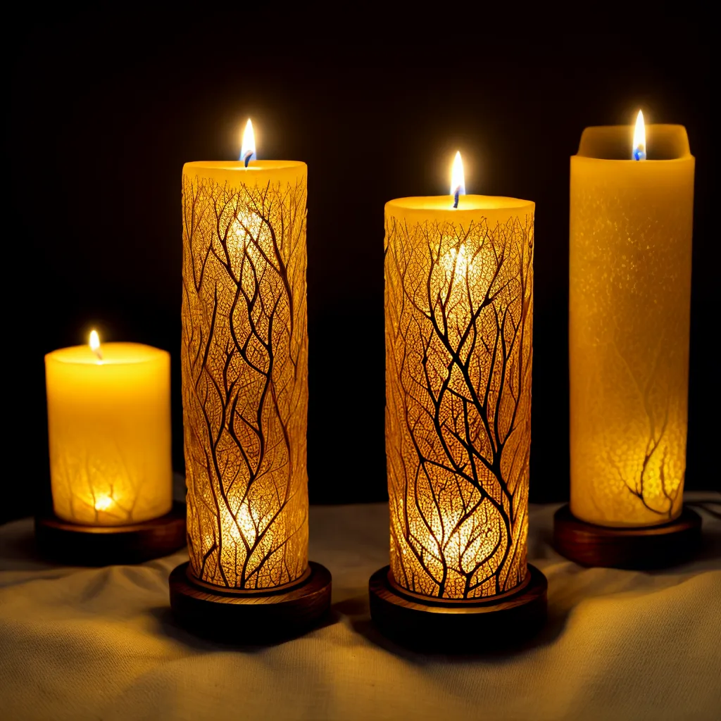 casticais artesanais reciclados iluminados