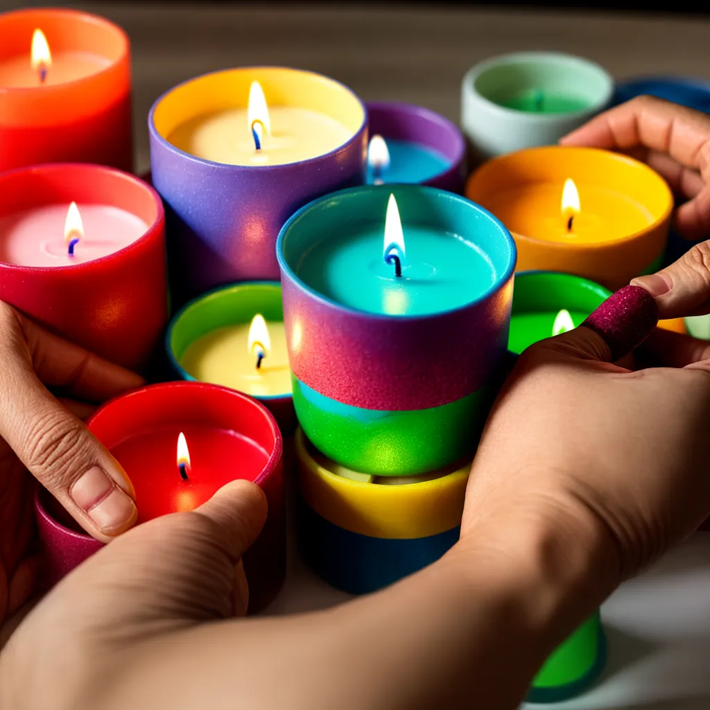maos segurando velas artesanais
