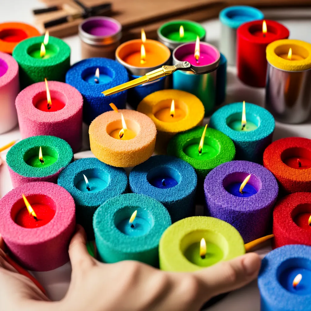 maos velas coloridas artesanato