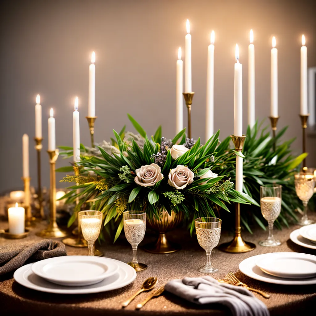 mesa evento candelabros elegantes