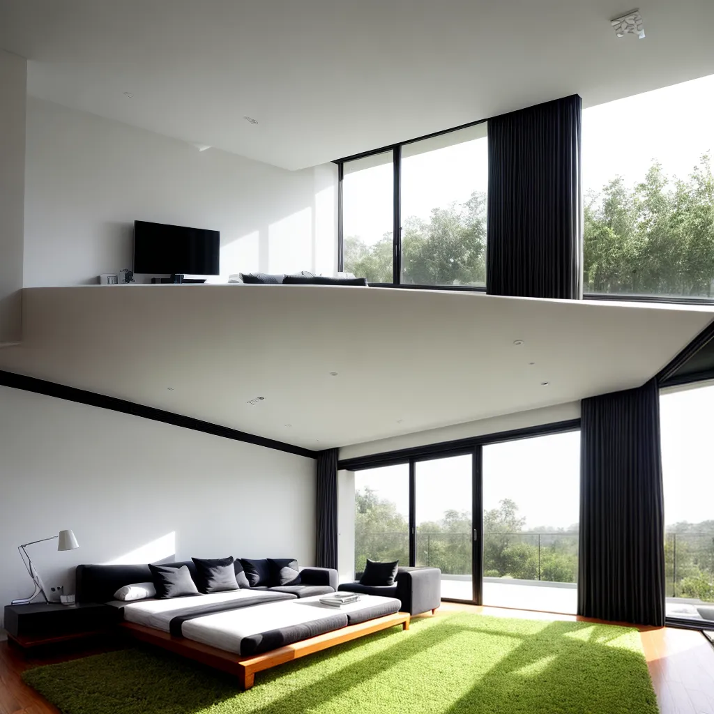 sala minimalista janela espelho organico