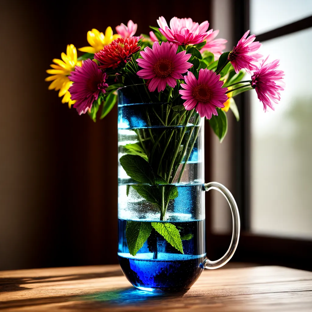 jarra azul agua frutas flores jarra azul agua frutas flores